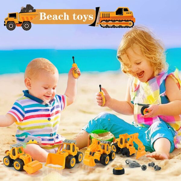 4-in-1 Construction Truck Toys Set for Kids - DIY Assembly - Image 4