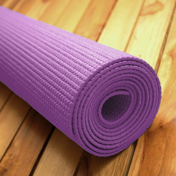 Eco-Friendly Non-Slip Yoga Mat for Home Workout - 4mm, Purple - Image 4