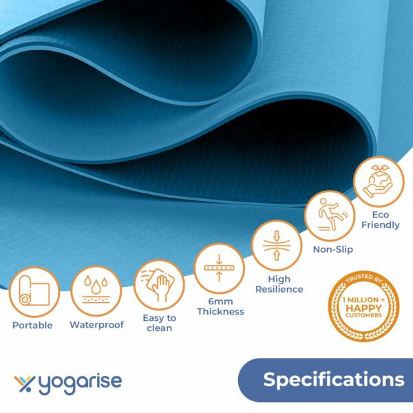 6mm Dual-Color Yoga Mat with Bag & Strap - Anti-Slip TPE - Image 2