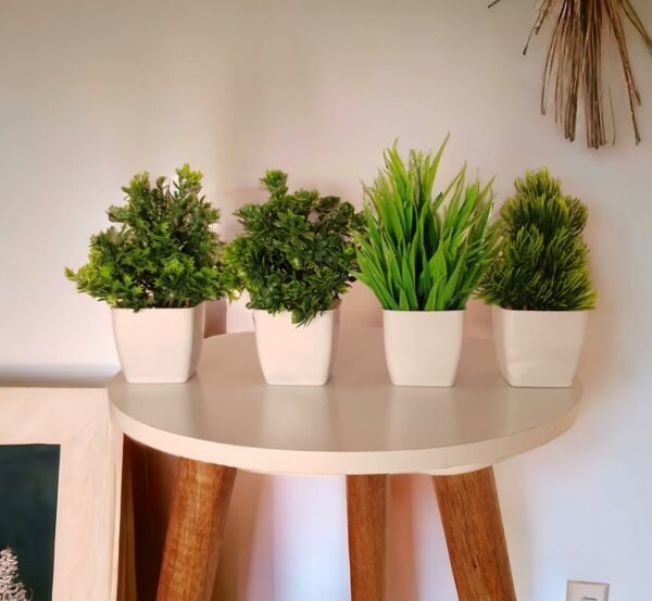 Eucalyptus Potted Faux Plants - Indoor & Office Decor (Pack of 4) - Image 4