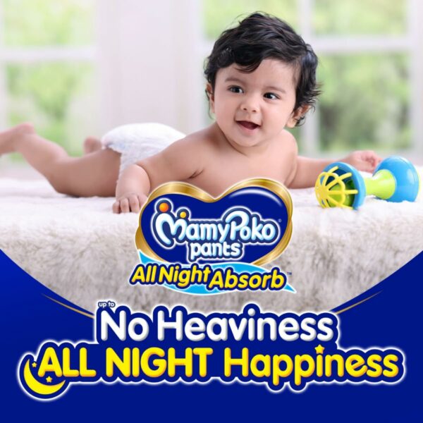 All Night Absorb Baby Diapers, Large (L), 44 Count, 9-14 kg - Image 4