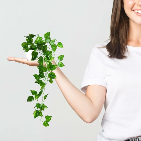 Pack of 2 Artificial Vine Plants in Small Pots - 45 cm - Image 4
