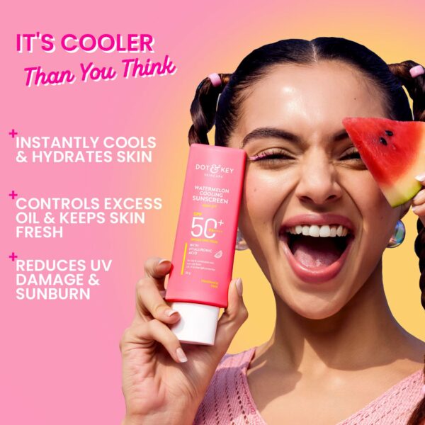 Watermelon Cooling Sunscreen SPF 50+ PA++++ with Hyaluronic Acid - 50g - Image 4