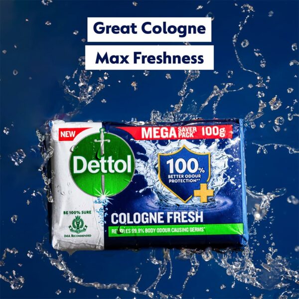 Cologne Fresh Bathing Soap Bar - 4 Pack (400g) for Men - Image 3