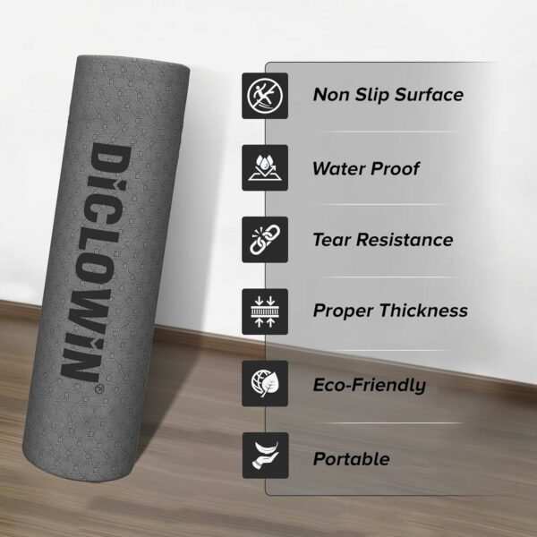 Eco-Friendly 6mm Yoga Mat with Anti-Slip Grip & Strap - Image 4