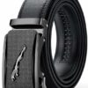 Genuine Leather Adjustable Belt for Men with Auto Lock Buckle
