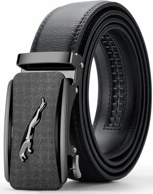 Genuine Leather Adjustable Belt for Men with Auto Lock Buckle