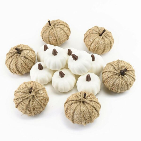 Rustic Harvest Foam Artificial Pumpkins for Halloween Decor - 22 Pcs - Image 4