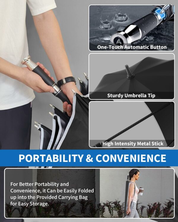 Large Windproof Auto Open Umbrella with UV Protection - Image 5