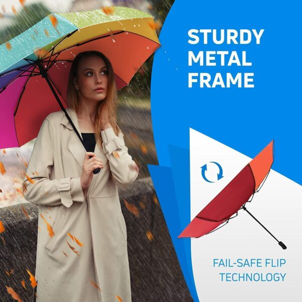 3 Fold Travel Umbrella with Auto Open/Close - Windproof Design - Image 3