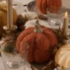 Handmade Yellow Woollen Pumpkin Set of 2 for Fall Decor