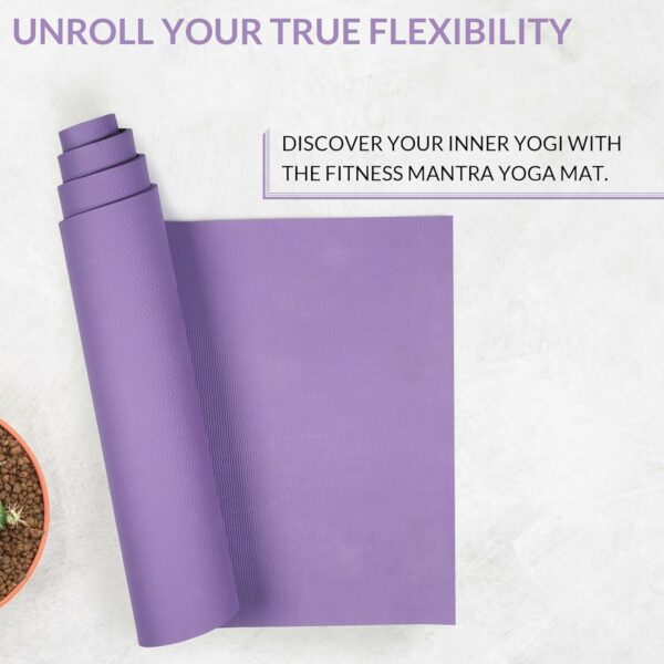 4mm Anti-Slip Eco-Friendly Yoga Mat with Strap - Purple - Image 5