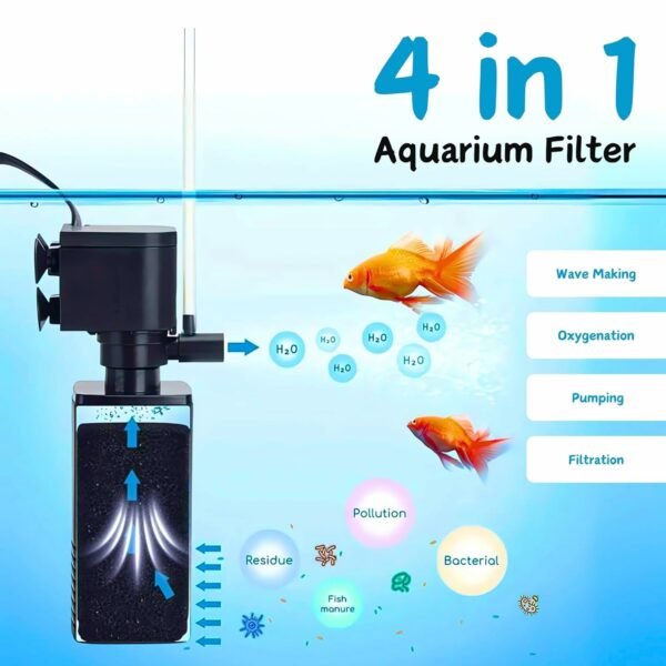 4 in 1 High Power Aquarium Filter - Efficient & Quiet - Image 2