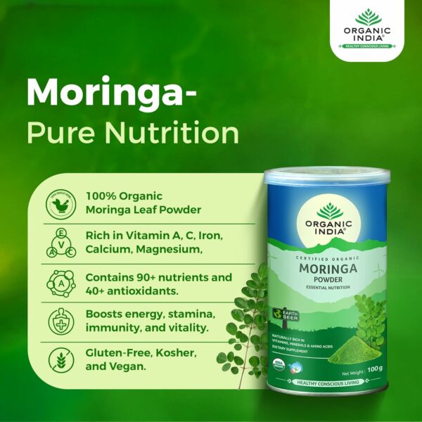 Organic Moringa Powder - 100g Superfood for Energy & Vitality - Image 4