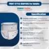 Adult Diaper M Size - Pack of 10 Units for Comfort
