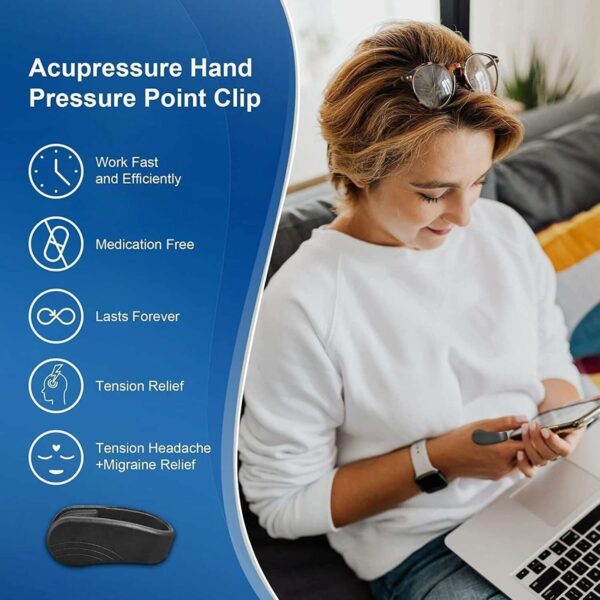 Portable Acupressure Clip for Headache & Tension Relief - 2 Pack - Image 2