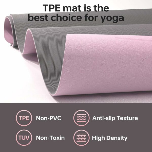 Premium TPE Yoga Mat for Home Workout - 72x24 inches, Anti-Slip - Image 5