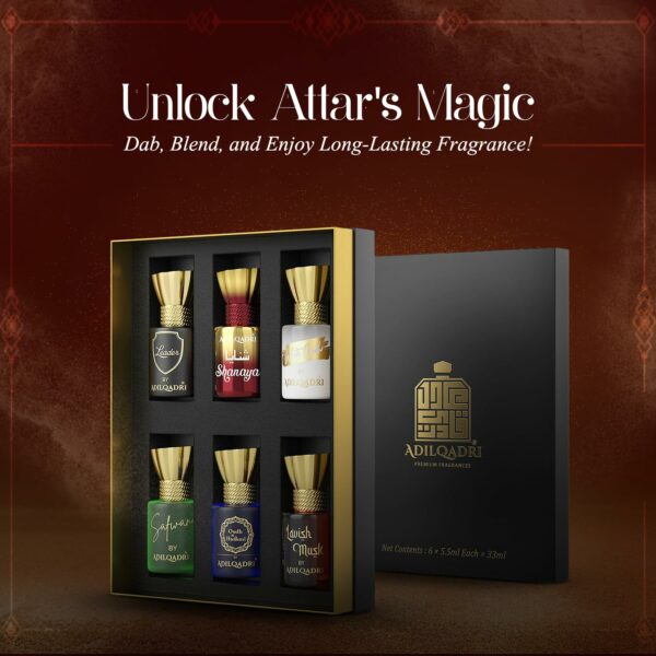 Luxury Non Alcoholic Roll-On Attar Perfume Set for Him & Her - 6 Bottles of 5.5ml Each - Image 4