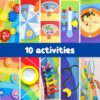 Rainbow Montessori Activity Wall Panel - Wooden Sensory Playboard for Kids 1-6 Years