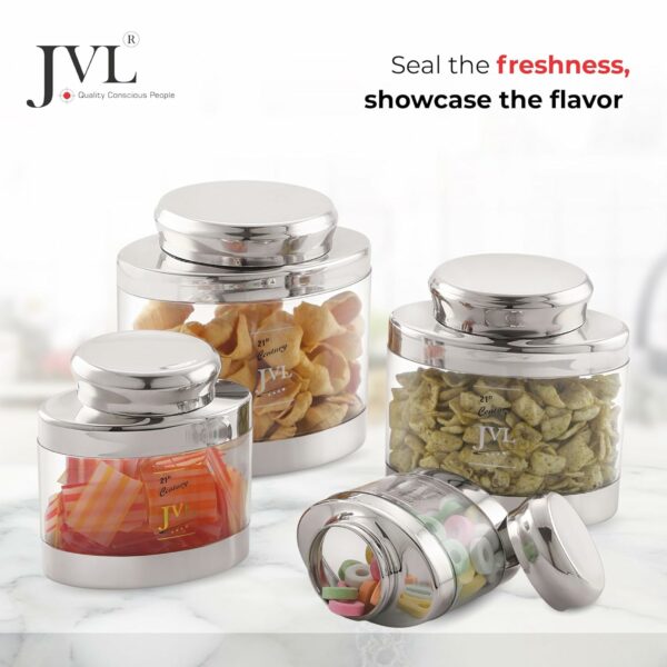 Airtight Oval Canister with Stainless Steel Lid - 1100ML - Image 2