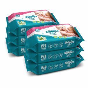 Baby Wet Wipes - 432 Count, Aloe Vera & Vitamin E, Alcohol-Free