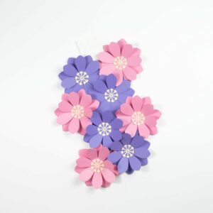 Pastel 5" Paper Flower Cutouts for Festive Decorations - 4 Pieces