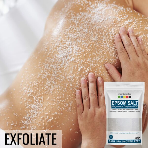Epsom Bath Salt - Pure Unscented Magnesium Sulfate 1KG - Image 5