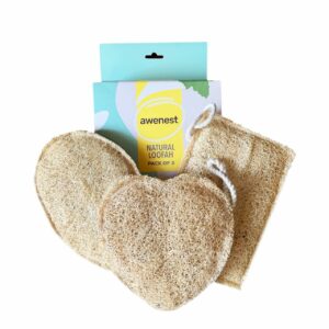 Natural Sun Dried Bath Loofah Scrubber - Eco-Friendly Pack of 3