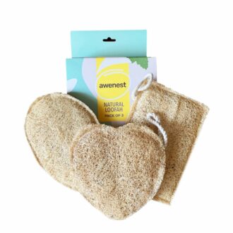 Natural Sun Dried Bath Loofah Scrubber - Eco-Friendly Pack of 3