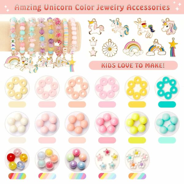 Clay Beads Bracelet Making Kit with Unicorn Pendants & Tools - Image 2