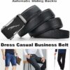 Genuine Leather Adjustable Belt for Men with Auto Lock Buckle