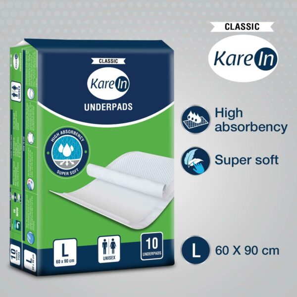 Classic Underpads, Large 60 x 90 Cm, 20 Count, Superior Absorbency - Image 4