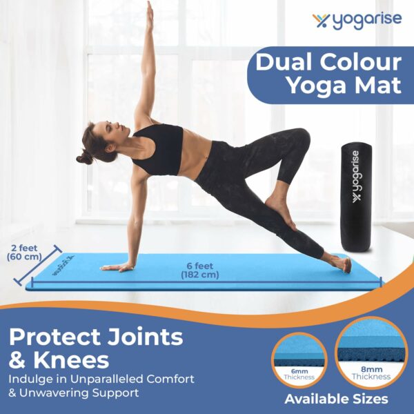 6mm Dual-Color Yoga Mat with Bag & Strap - Anti-Slip TPE - Image 4
