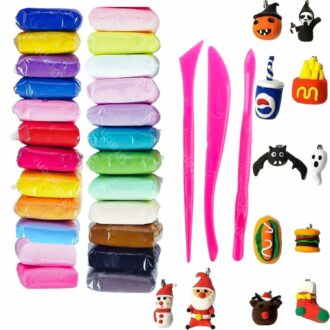 24 Pcs Air Dry Modeling Clay Set with Sculpting Tools - Non-Toxic, Creative Art for Kids