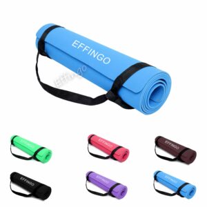 4MM Non-Skid Yoga Mat with Carry Strap - Comfortable & Durable