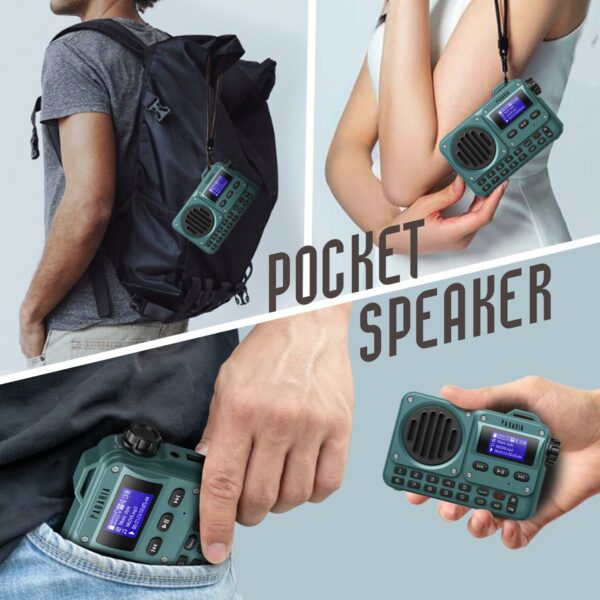 Portable 5W FM Radio with Bluetooth, USB, TF Card, LCD Display - Image 2