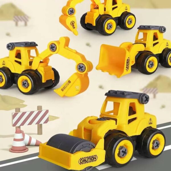 DIY Construction Car Toy Set for Kids - 4 Vehicles, STEM Learning - Image 2