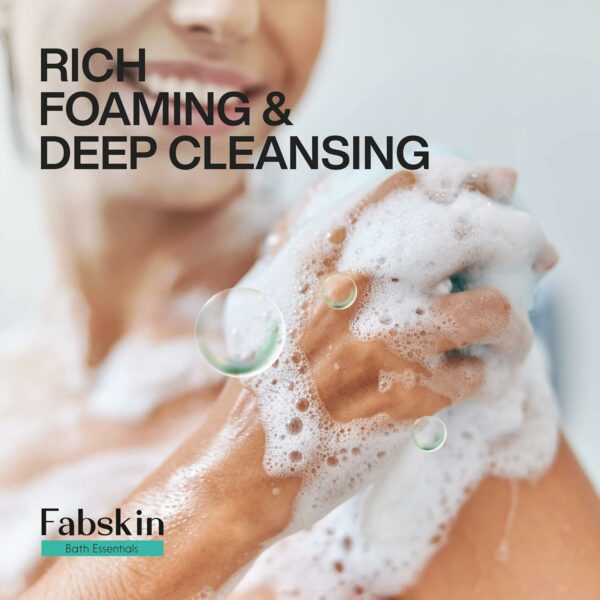 Luxury Bathing Loofah Pack of 2 - Aqua & Pink for Exfoliation - Image 4
