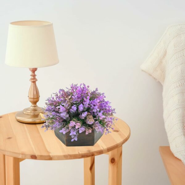 Artificial Hackleberry Purple Plant in Elegant Hexagon Pot - 15cm - Image 6