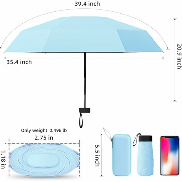 Compact Travel Umbrella - Lightweight, Windproof & UV Protection - Image 2