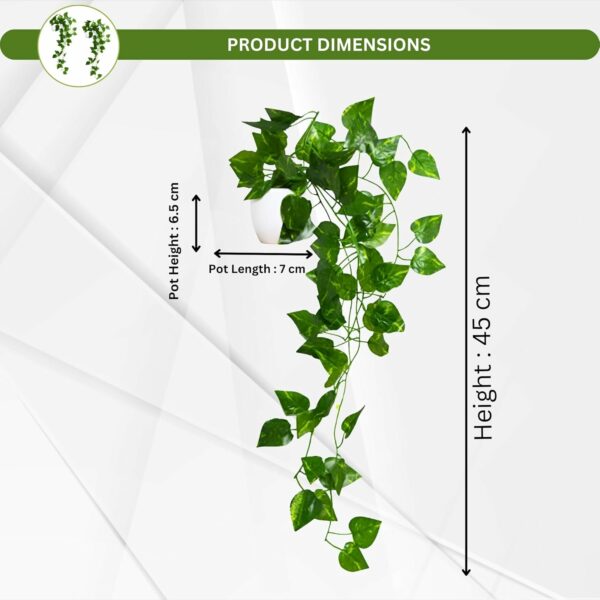 Pack of 2 Artificial Vine Plants in Small Pots - 45 cm - Image 3