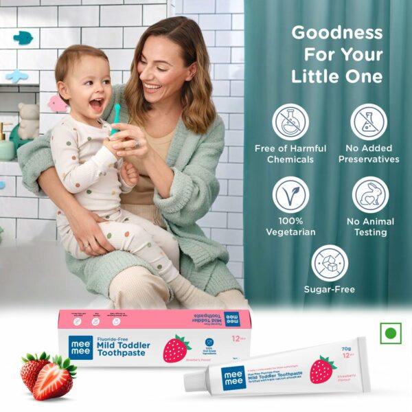Fluoride-Free Strawberry Toothpaste for Kids, 70g - Image 5