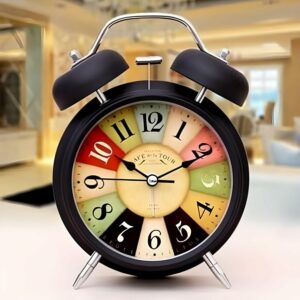 Retro Twin Bell Alarm Clock with Backlight for Heavy Sleepers