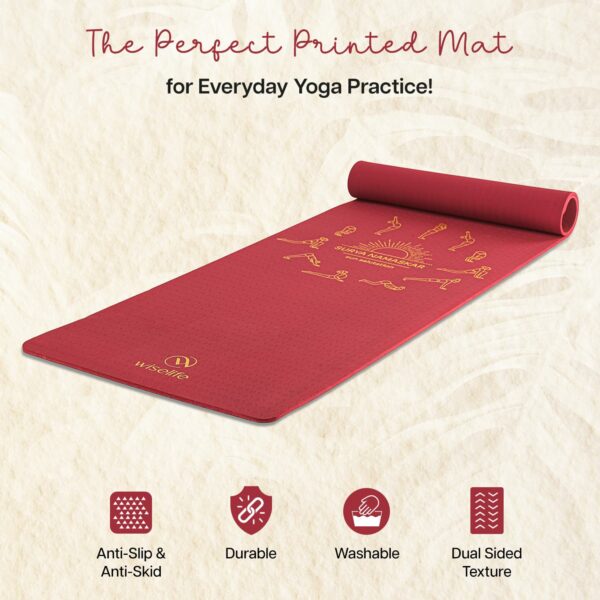 Extra Thick 6MM Printed Yoga Mat with Carry Strap - Eco-Friendly - Image 5