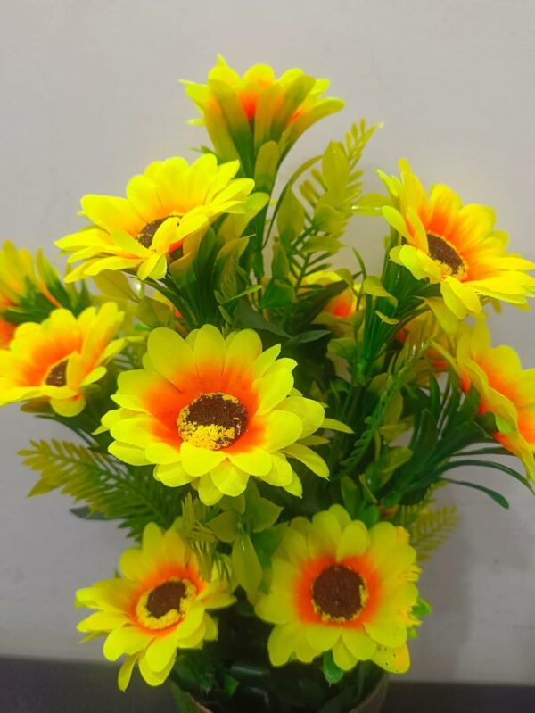 Artificial Sunflower Plant Pot - 45cm Yellow Home Decor - Image 2