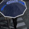 Windproof 45 Inch 3-Fold Umbrella with Reflective Stripe - UV Protection