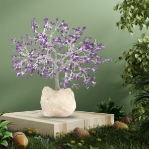 Handcrafted Amethyst Crystal Tree - 500 Beads for Home Decor