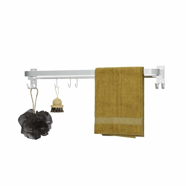 24 Inch Wall Mounted Stainless Steel Towel Hanger - Space-Saving & Durable - Image 5