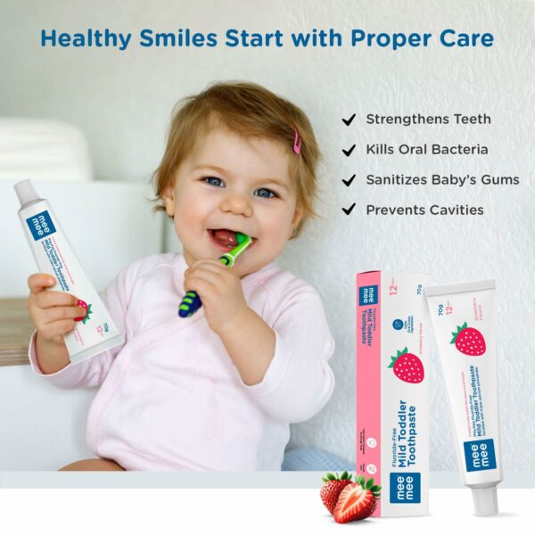 Fluoride-Free Strawberry Toothpaste for Kids, 70g - Image 4