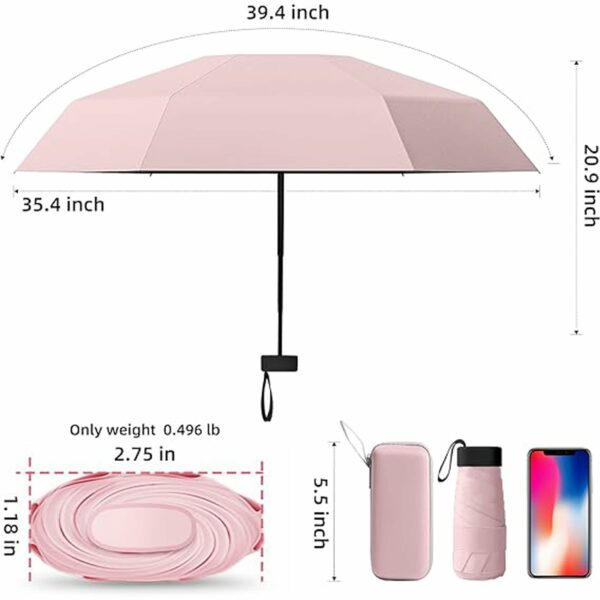 Compact Travel Umbrella - Lightweight, Waterproof & UV Protection - Image 2